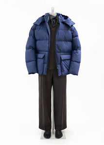 mid down puffer, blue hover