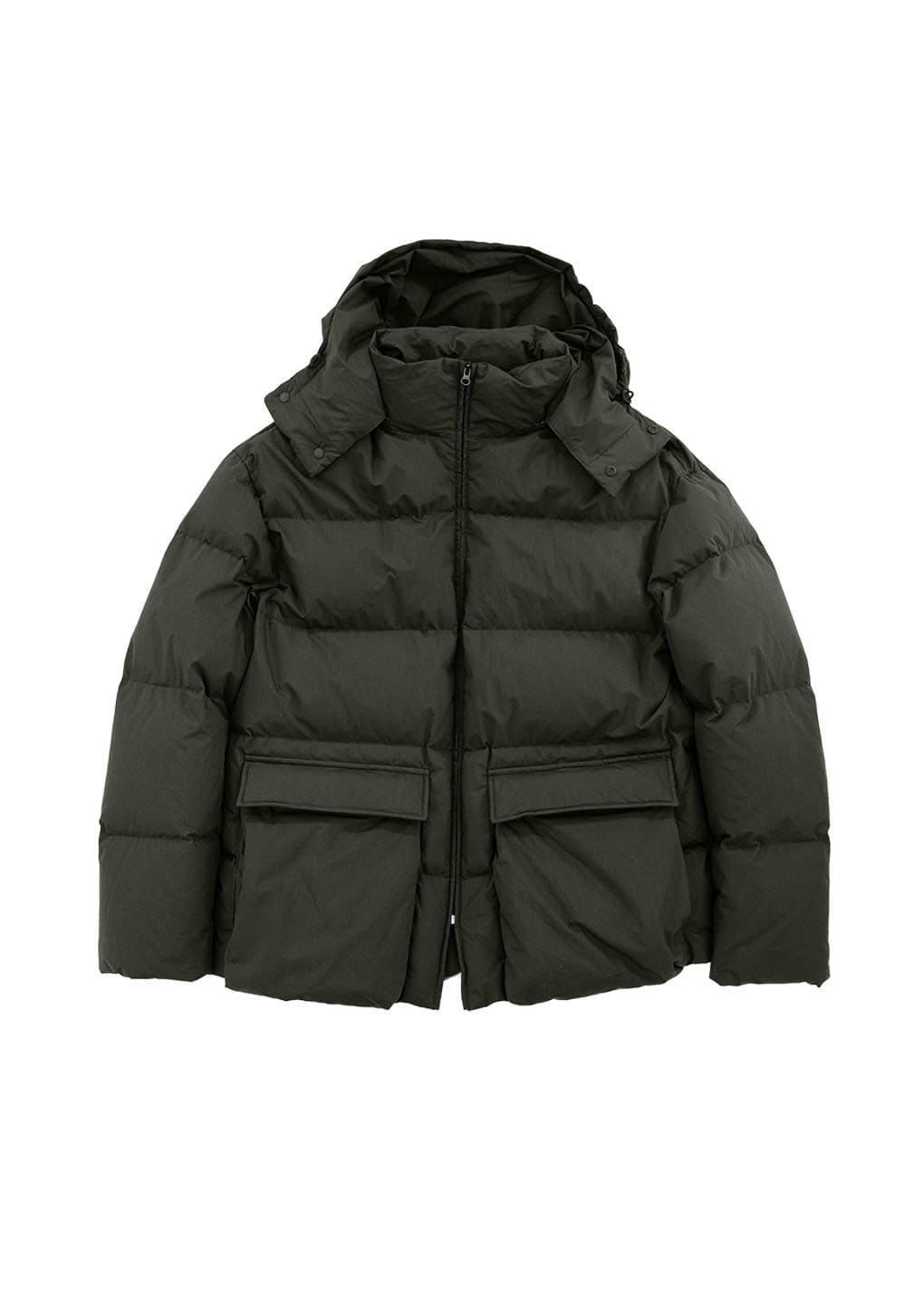 mid down puffer, brown