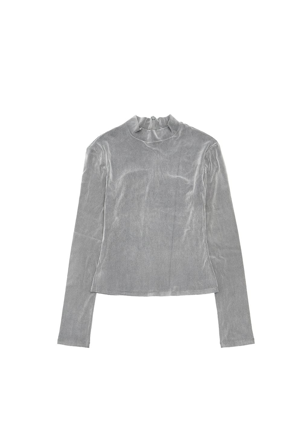 mock neck top, grey