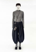 mock neck top, grey - Image 2