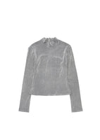 mock neck top, grey - Image 1