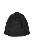 neck shirring shirt, black - Image 1