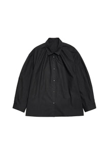 neck shirring shirt, black