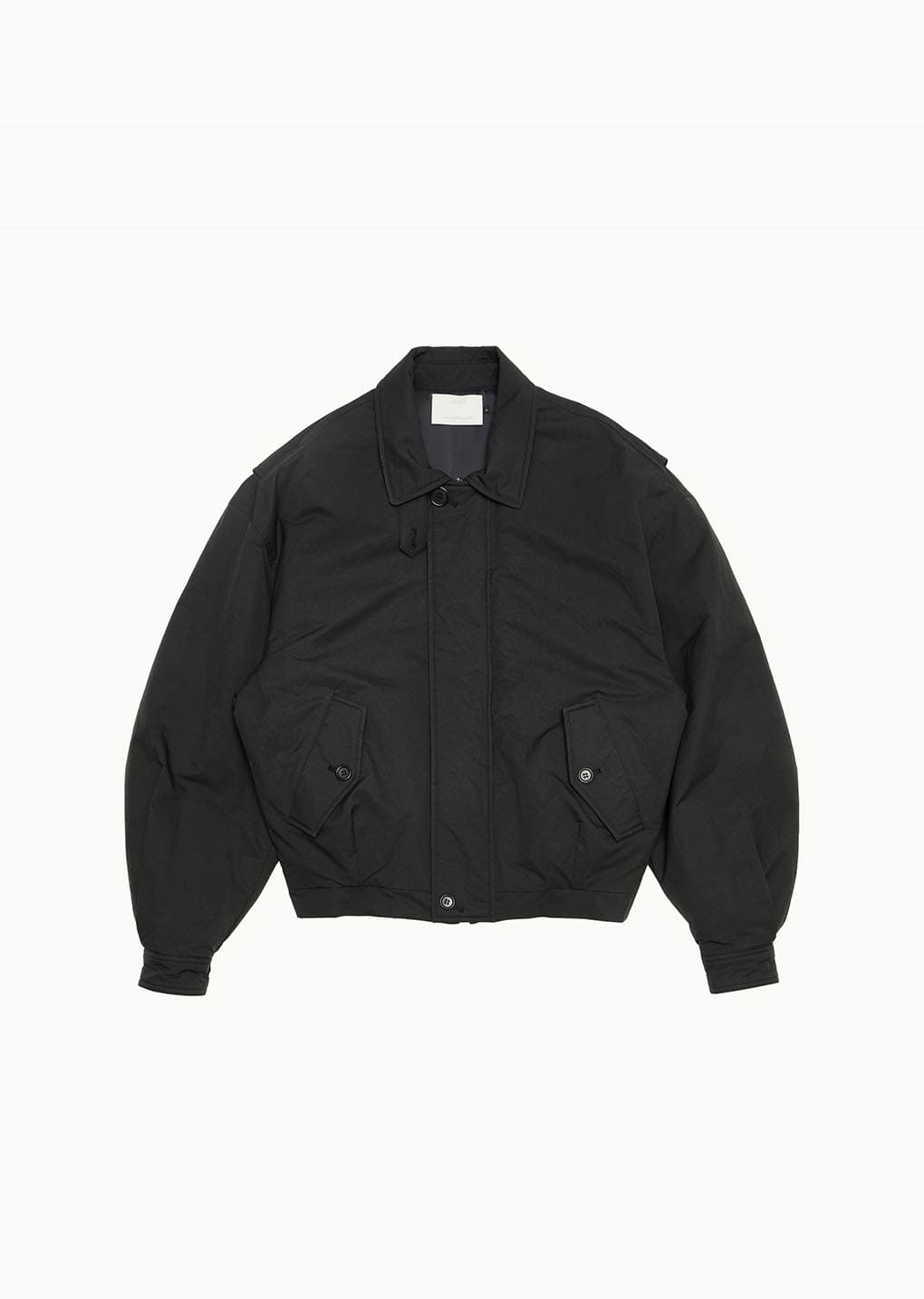 padded cotton nylon jumper, black