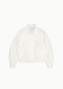 padded cotton nylon jumper, ecru