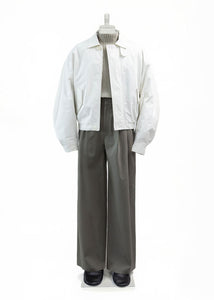 padded cotton nylon jumper, ecru hover