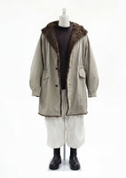 padded shearling parka, khaki - Image 2