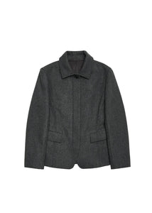 padded wool jacket, charcoal