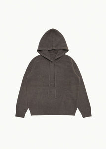 racoon hoodie knit, brown