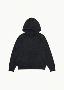 racoon hoodie knit, charcoal