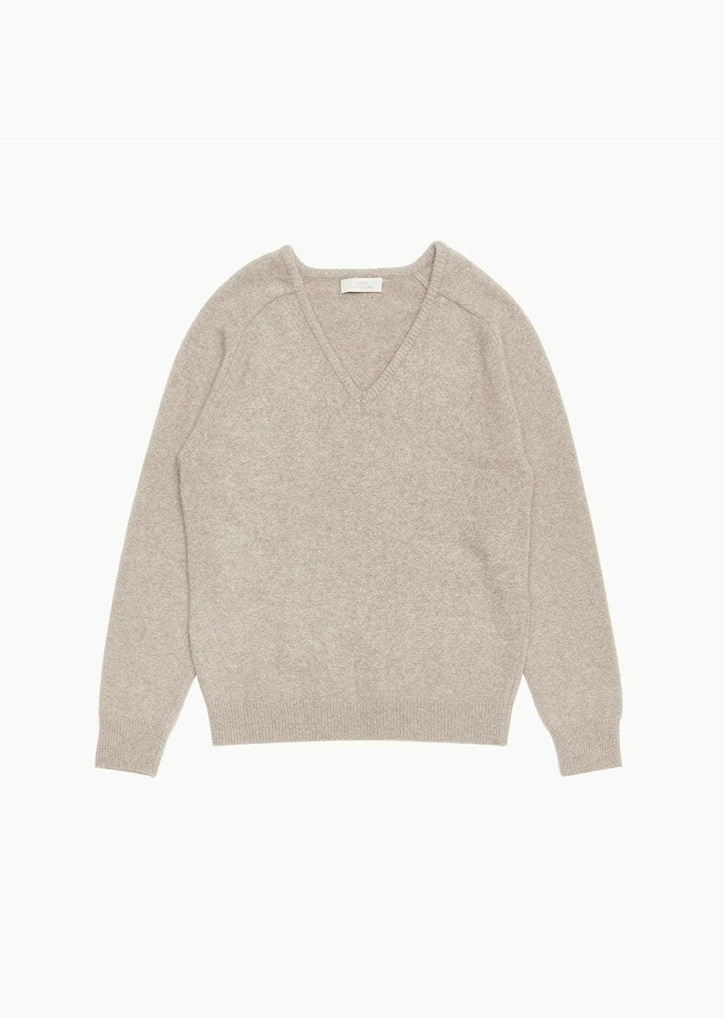racoon v-neck knit, beige