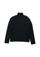 ribbed velvet knit top, charcoal - Image 1