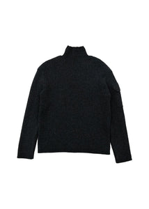 ribbed velvet knit top, charcoal