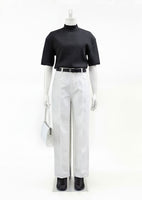 rounded half knit top, charcoal - Image 2