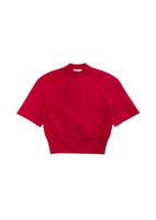 rounded half knit top, red - Image 1