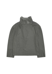 sheer cotton scarf top, grey