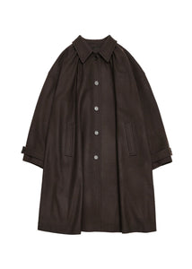 shirring coat, brown