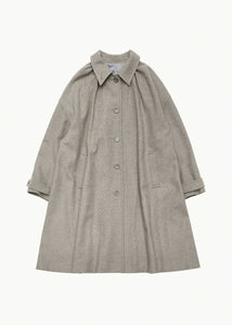shirring coat, grey blue