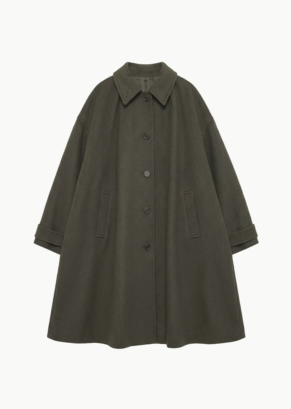 shirring coat, khaki