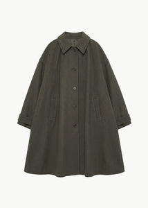 shirring coat, khaki