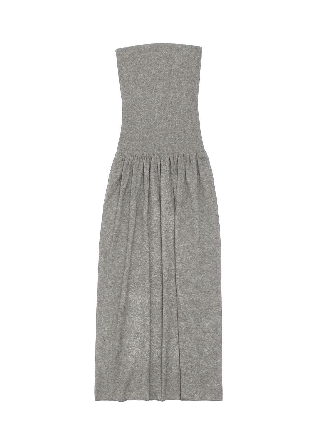 shirring knit maxi dress, beige