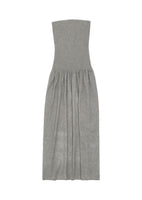 shirring knit maxi dress, beige - Image 1