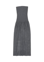 shirring knit maxi dress, grey - Image 1
