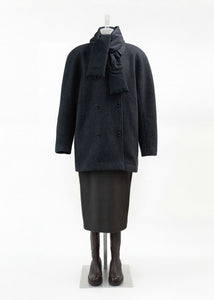 silk taffeta belt scarf, black hover