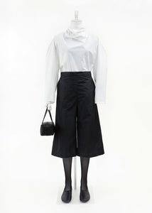 silk taffeta bermuda pants, black hover