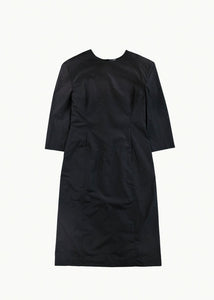 silk taffeta dress, black