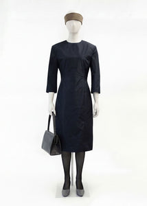 silk taffeta dress, black hover