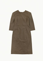 silk taffeta dress, khaki - Image 1
