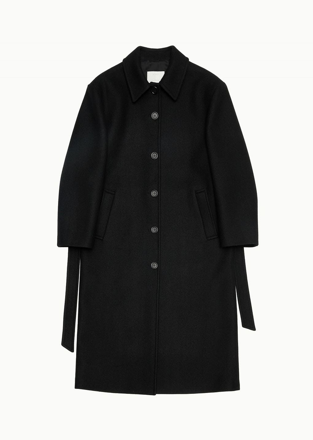 single breasted maxi long coat, black