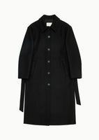single breasted maxi long coat, black - Image 1