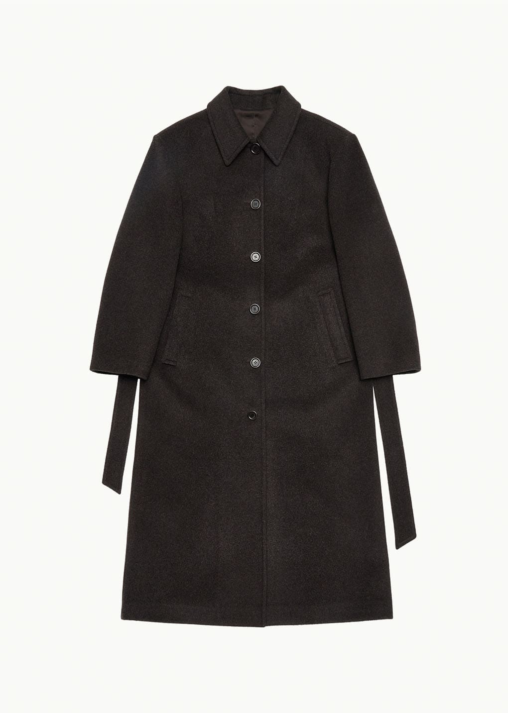 single breasted maxi long coat, brown