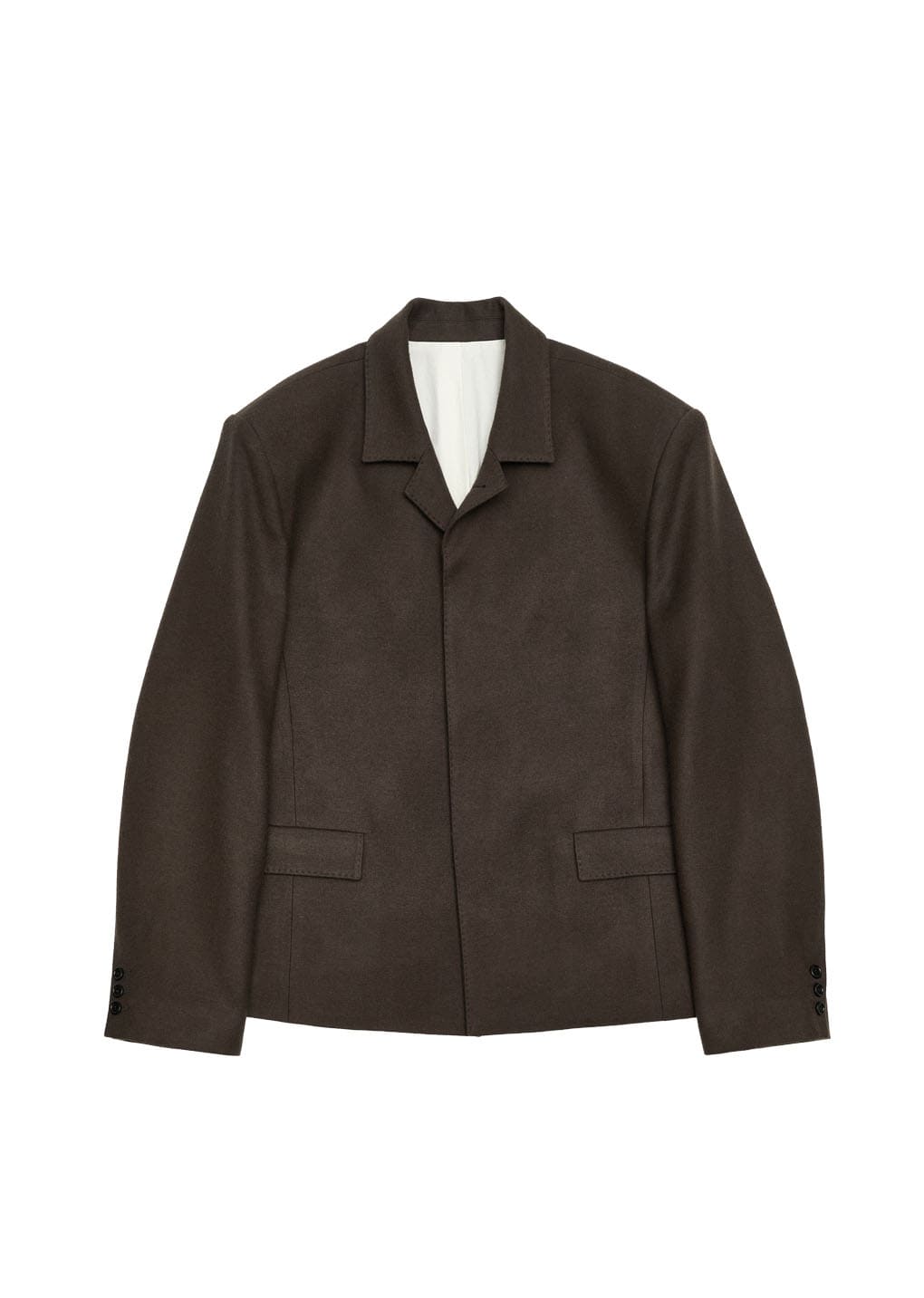 single breasted wool jacket, brown