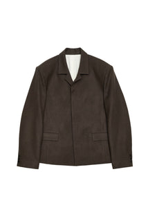 single breasted wool jacket, brown