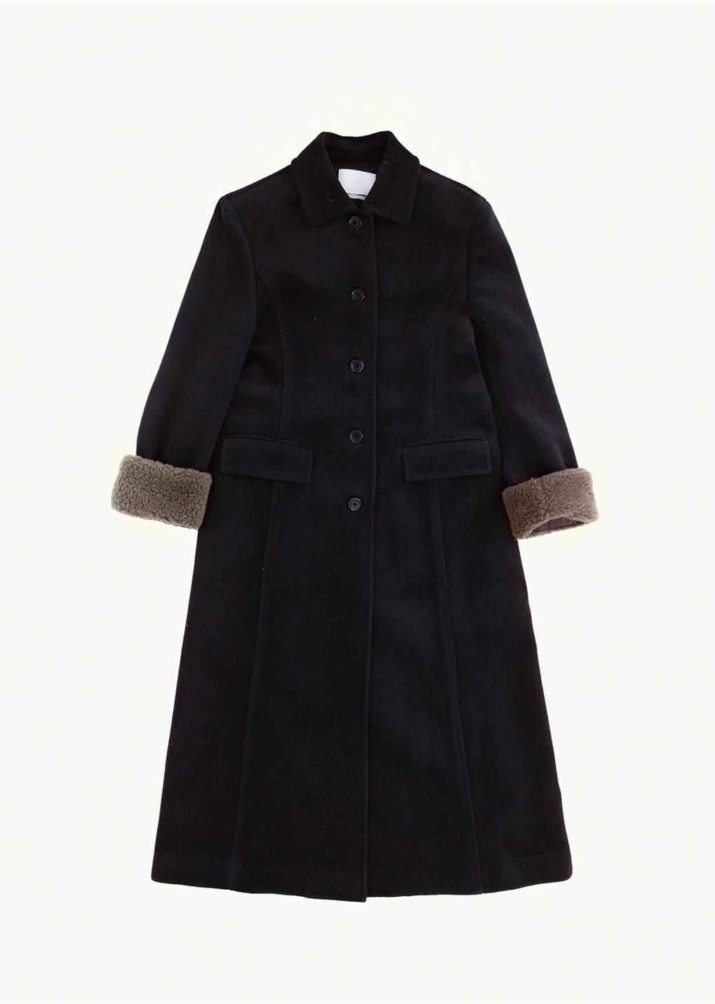 single maxi long coat, black