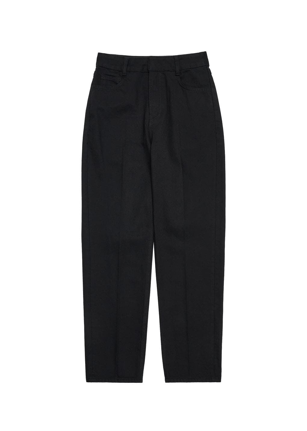 straight crop denim, black