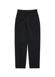 straight crop denim, black