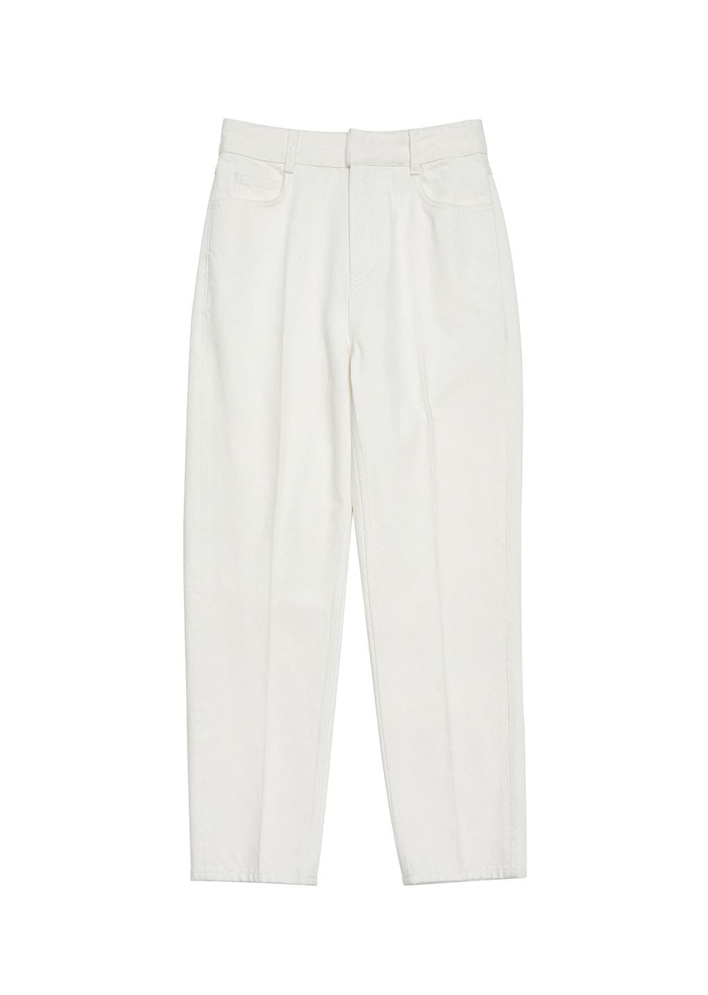 straight crop denim, white