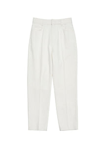 straight crop denim, white