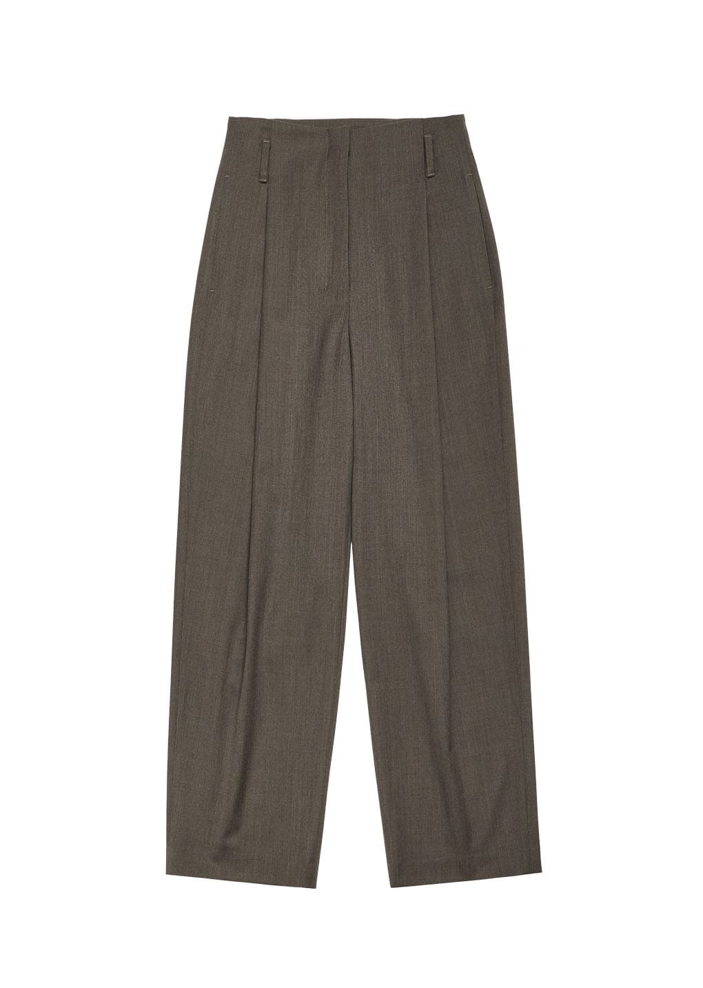 straight tuck pants, brown