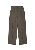 straight tuck pants, brown - Image 1