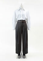 straight tuck pants, brown - Image 2