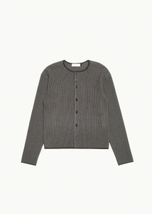 stripe button up cardigan, brown