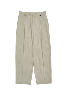 stripe wool straight pants, beige