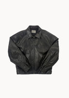 synthetic leather blouson, black - Image 1