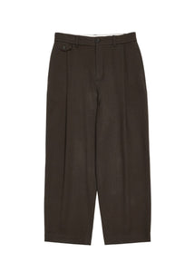 tapered wool pants, brown