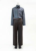 tapered wool pants, brown - Image 2